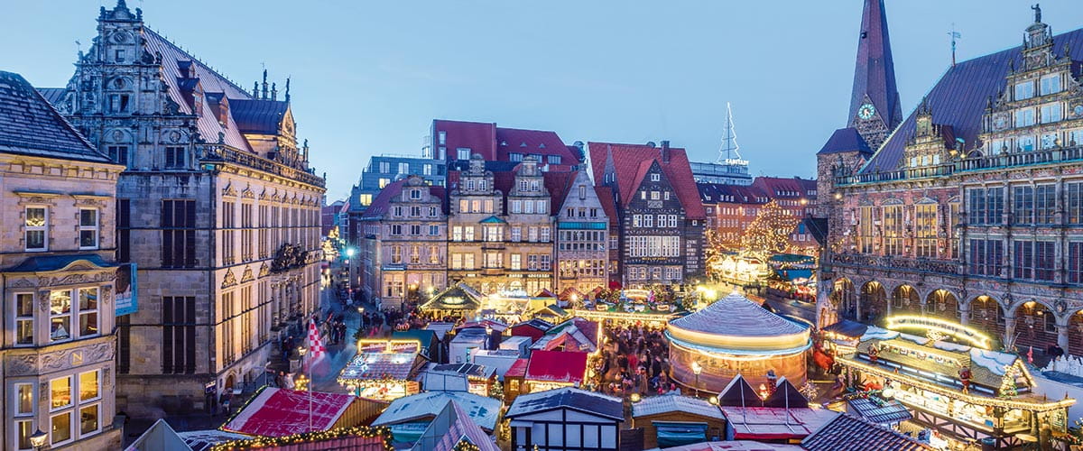 A view over Bremen Christmas Market, Germany